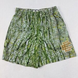 Eric Emanuel EE Mesh Basic Shorts Mens Large Green Yellow Camo Gold Monogram